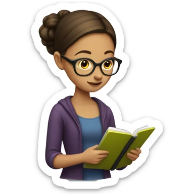 Girl reading kindle sticker