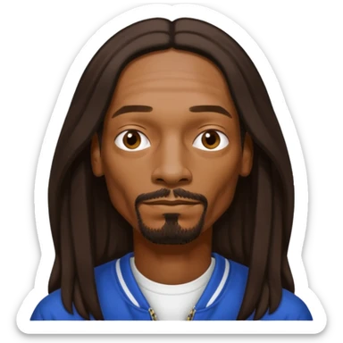 Snoop Dogg with dark brown long hair sticker