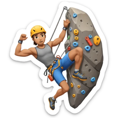 rock climber on wall action pose sticker