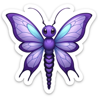 Venomoth-Haunter-Venom-Butterfree-Lunala-Fakémon-hybrid-creature (full body)  sticker