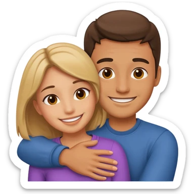 Create a man hug his girlfriend sticker