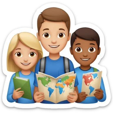 Kids Holding Maps sticker