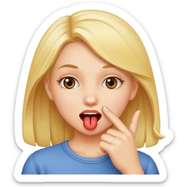 Una chica mordiéndose el dedo sticker