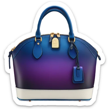 Realistic dark blue to dark purple ombre dooney and bourke domed satchel purse.  sticker