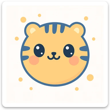 Change the stripes to blue instead of black, keep the cute kawaii style with soft colors and adorable features. sticker