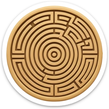 round maze sand color sticker