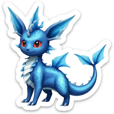 Salandit-Vaporeon-Flareon-Fakémon-hybrid-creature (full body)  sticker