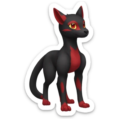 Cute cool black red animal hybrid Fakemon full body sticker