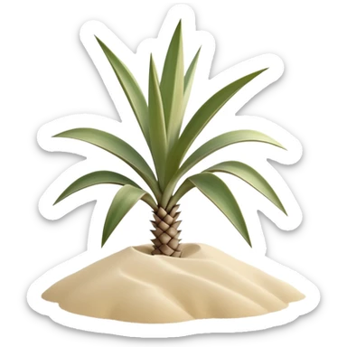 generate realistic detailed yucca in 3d style with sand  sticker