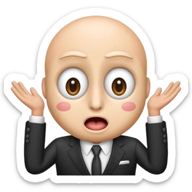 Spamton from Deltarune as a surprised emoji, wide eyes and open mouth sticker