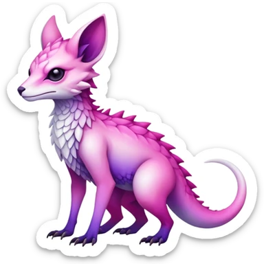  Cool Edgy Purple-pink-white-gradient ethereal badass Fionbri-Vernid-Trico-animal-creature full body sticker