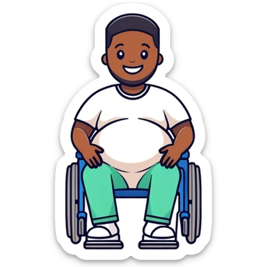 A black men pregnant on a wheelchair sticker
