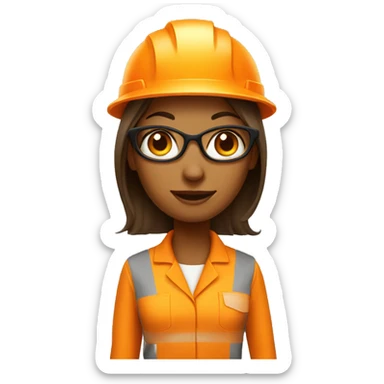 orange woman architect sticker
