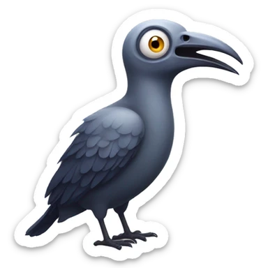 Creepy bird with big beak sticker