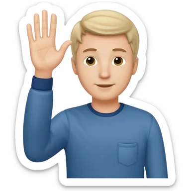 A white man in casual clothes stands and waves his hand in greeting. sticker