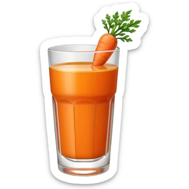 plain glass of carrot juice, orange color, no carrot, no greens, no garnish, simple, clear sticker