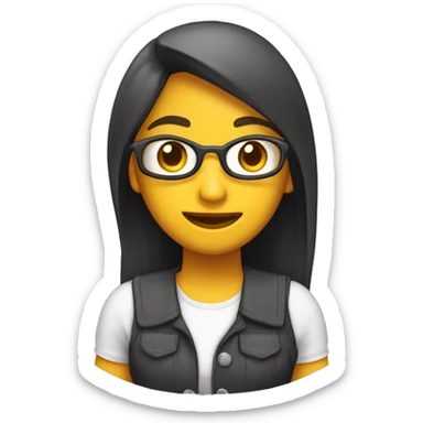 chica guapa de pefil con nariz respingad sticker