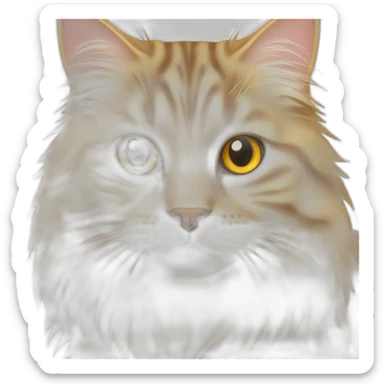 Siberian cat yellow orange sticker