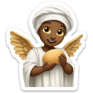 Baby Angel eating falafel in pita bread  sticker