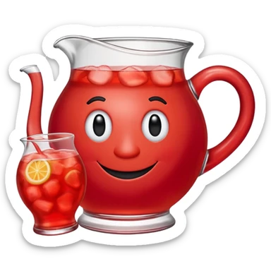 Kool-Aid man, red pitcher character with a smiling face and legs sticker