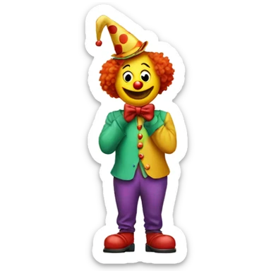 A clown stepping in dog poop sticker