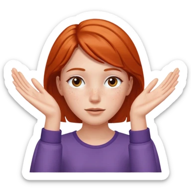 Girl with two hands in front out facing upwards  sticker