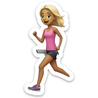 Girl on treadmill sticker