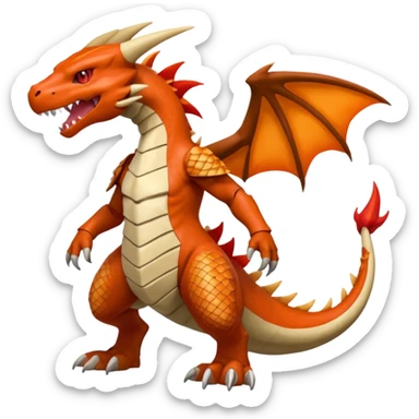 Shiny Koraidon-Marowak-Charizard-Gabite-Fakémon-hybrid-creature (full body)  sticker