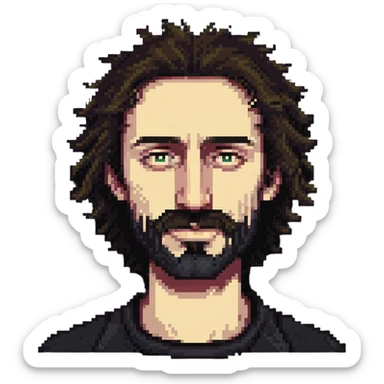 hairy man with a crooked nose sticker