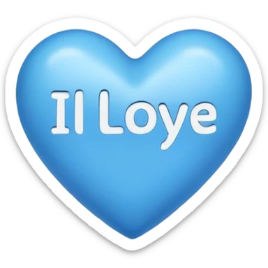 Blue heart either the words I Love You Ry sticker
