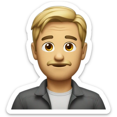 the man shrugs his shoulders sticker