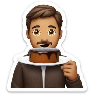 guy holding sticky toffee pudding sticker