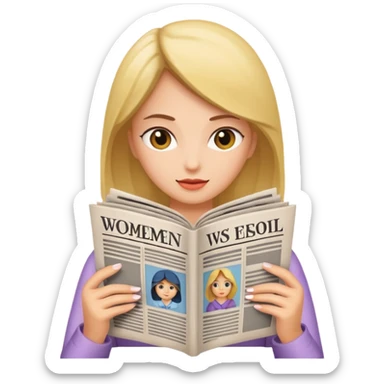 newspaper read women sticker