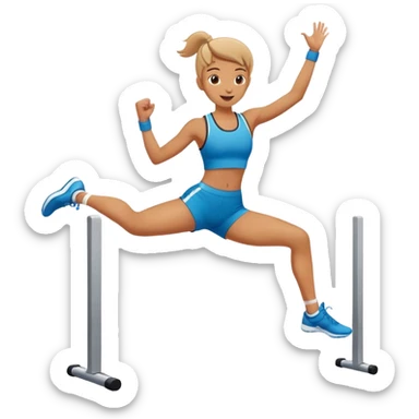 Person doing aerobics workout, jumping with enthusiasm in a gym sticker