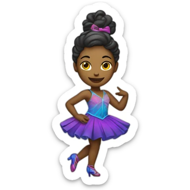 Danseuse de jazz en tenue multicolore  sticker