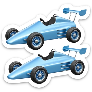 Light sparkling blue Antique looking shopping cart race car with custom aero body and rear wing  sticker