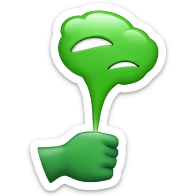 A person spitting green while smiling sticker
