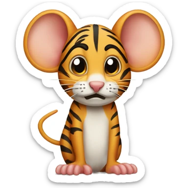 Mouse with a guilty Face and Tiger stripes  sticker