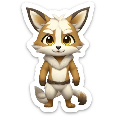 Kemono-style, Chibi, Anthro-Fur-Sona-Fakémon, apparels, Full Body sticker