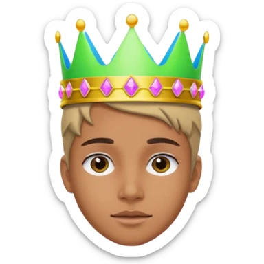 A stylish teen wearing a neon plastic crown for fun.

























 sticker
