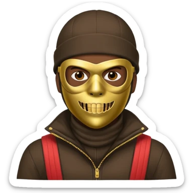 African American gangster mafia with a ski mask sticker