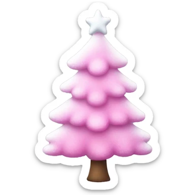 pink snowy christmas tree sticker