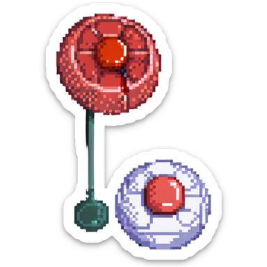 Medical comparison of normal red blood cell versus anemic pale blood cell sticker