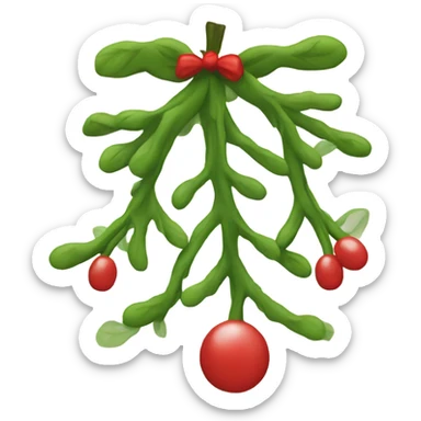 Mistletoe shaped like toes sticker