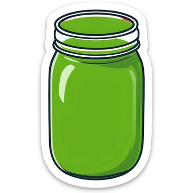 green detox smoothie in a mason jar sticker