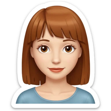 White women with a brown fringe sticker