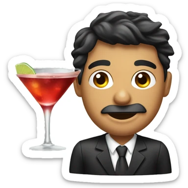 Un ragazzo che beve un cocktail  sticker