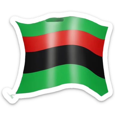 A flag with three horizontal stripes (green on top, white in the middle, and black at the bottom) with three red five-pointed stars centred in the white stripe.




 sticker