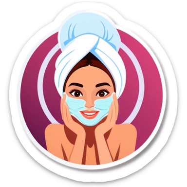 Women doing skincare sticker