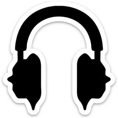 pink gothic headphones with bold gothic silhouette, solid icon style, no color sticker